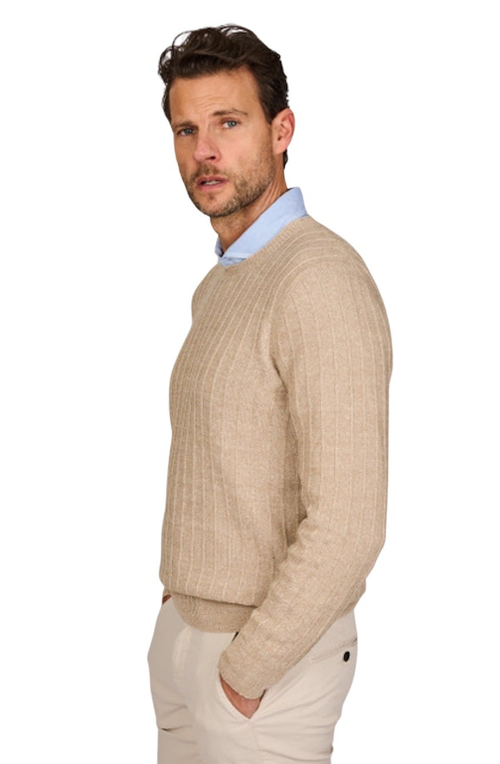 Gran Sasso Men pull trui ronde hals heren beige 23190/18657/109