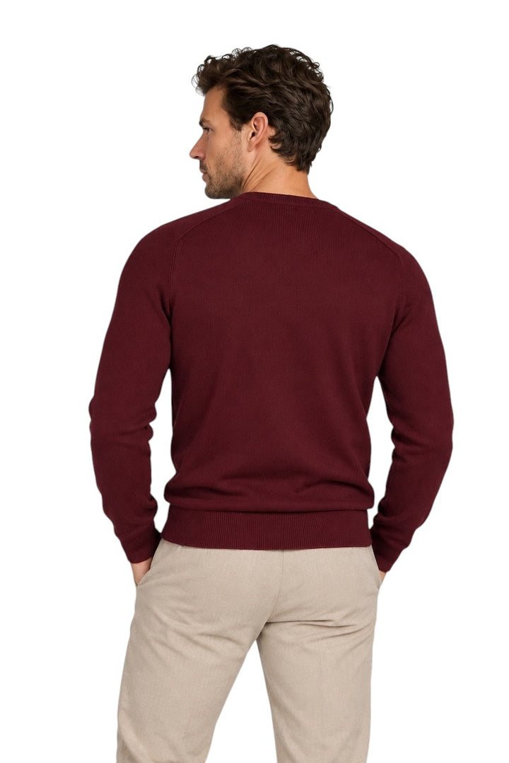 Gran Sasso Men pull trui ronde hals heren bordeaux 57161/24638 291