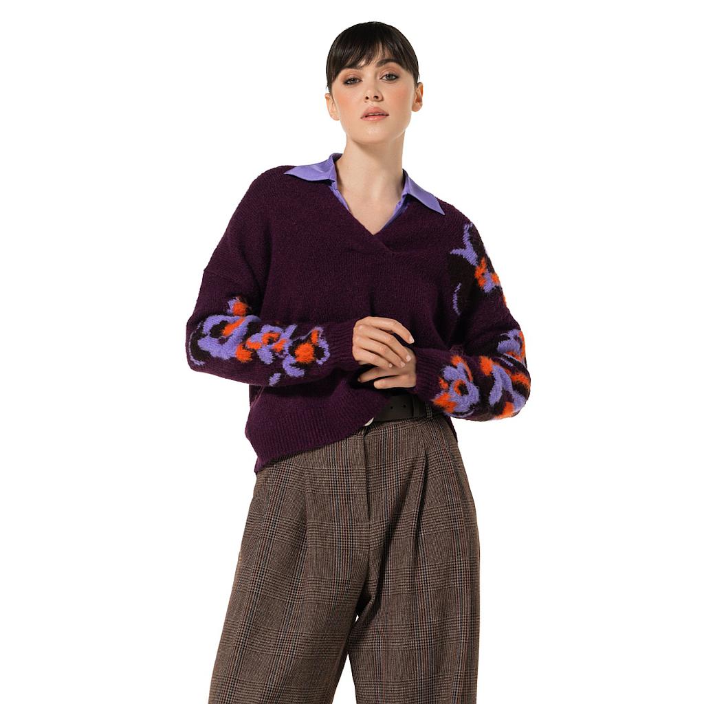 Caroline-Biss-Pullover-V-Ausschnitt-Damen-Multi-4263-59