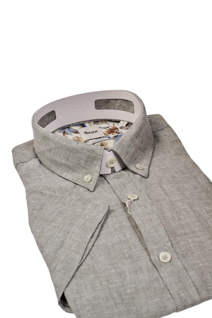 Brax Men hemd korte mouwen heren groen Dan U 74-0006/36