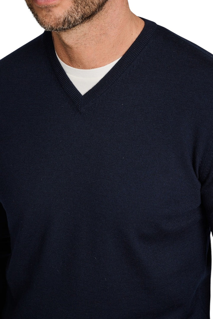 Gran Sasso Men pull trui v-hals heren marine 571882/14230/598