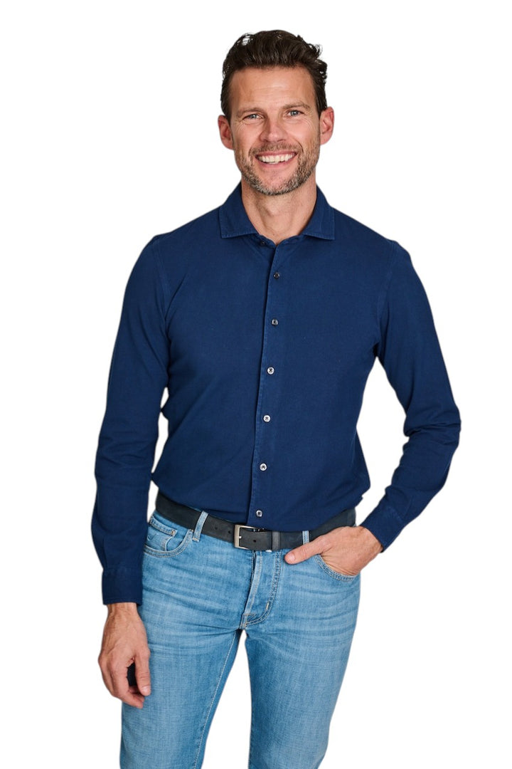 Gran Sasso Men hemd lange mouwen heren donker blauw 60109/79017 581