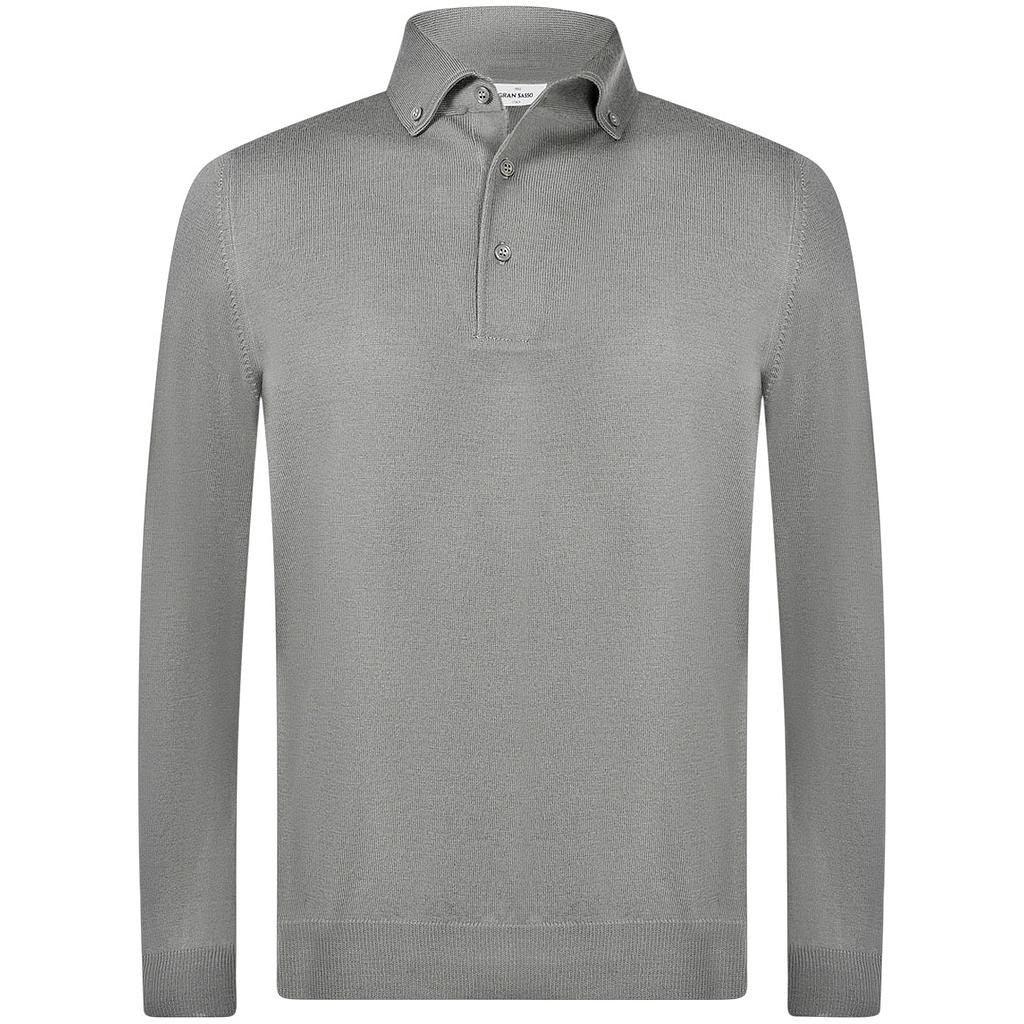 gran-sasso-men-polo-à-manches-longues-pour-homme-vert