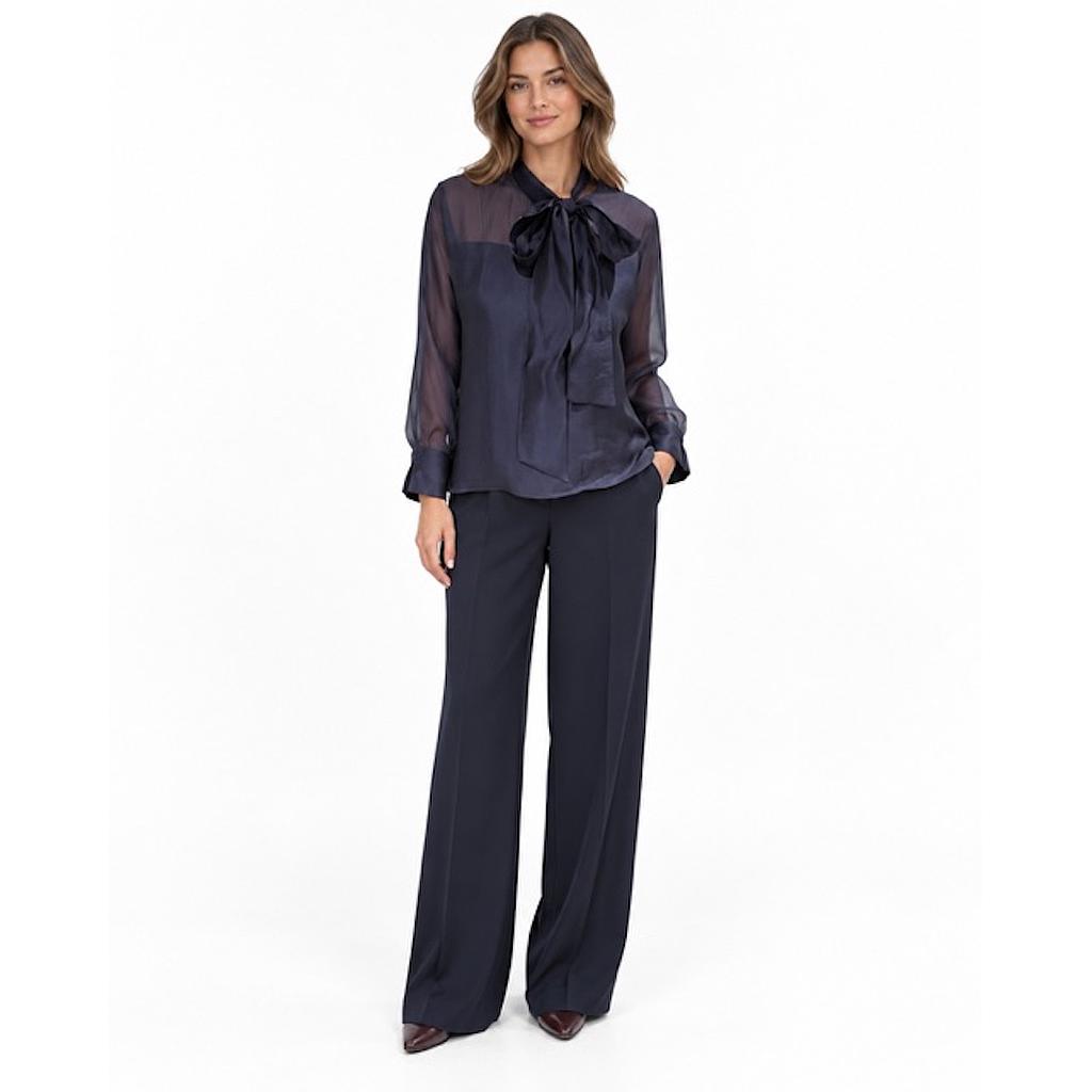 Natan women's trousers navy, front view on model