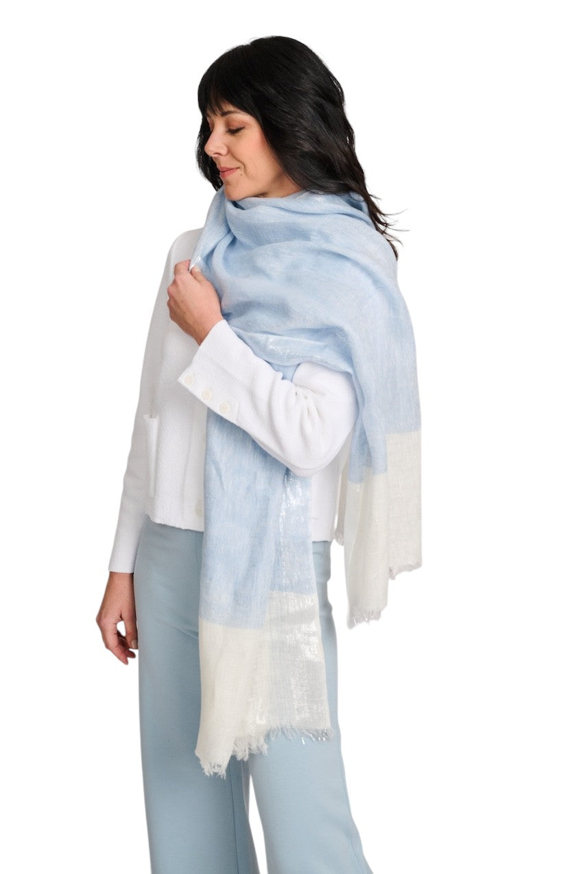 Andrea'S 1947 sjaal dames ciel 8714 CERULEAN