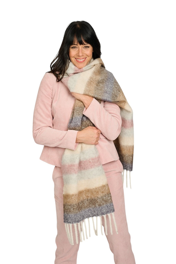 Andrea'S 1947 sjaal dames multi 8520 SCARF SOFT ROSE SMOKE