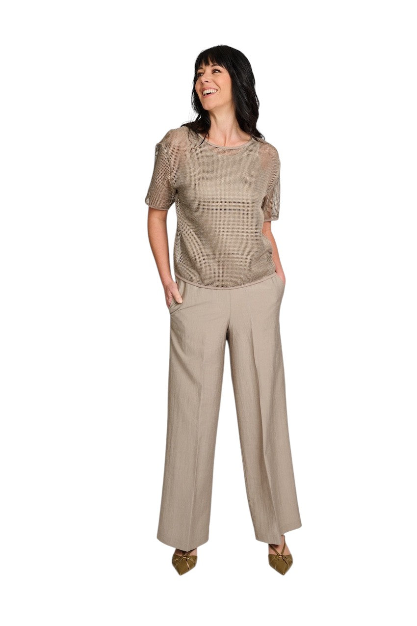 Anneclaire} pantalon femme taupe D1701 1772 373