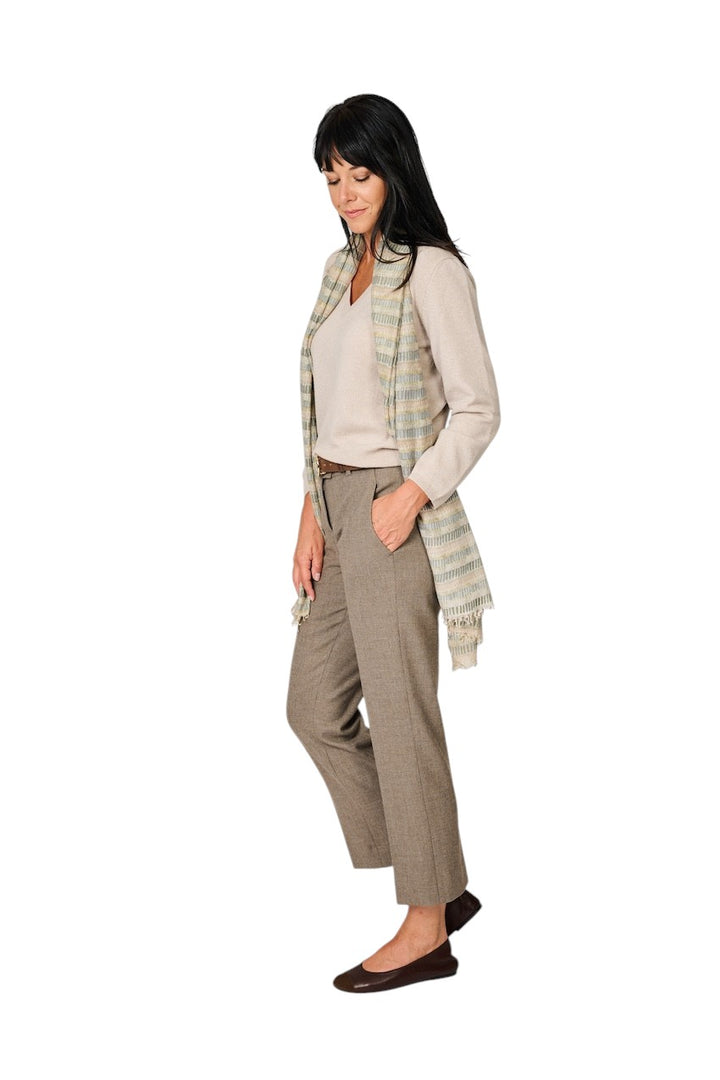 Anneclaire pull trui v-hals dames beige D1839 857 770