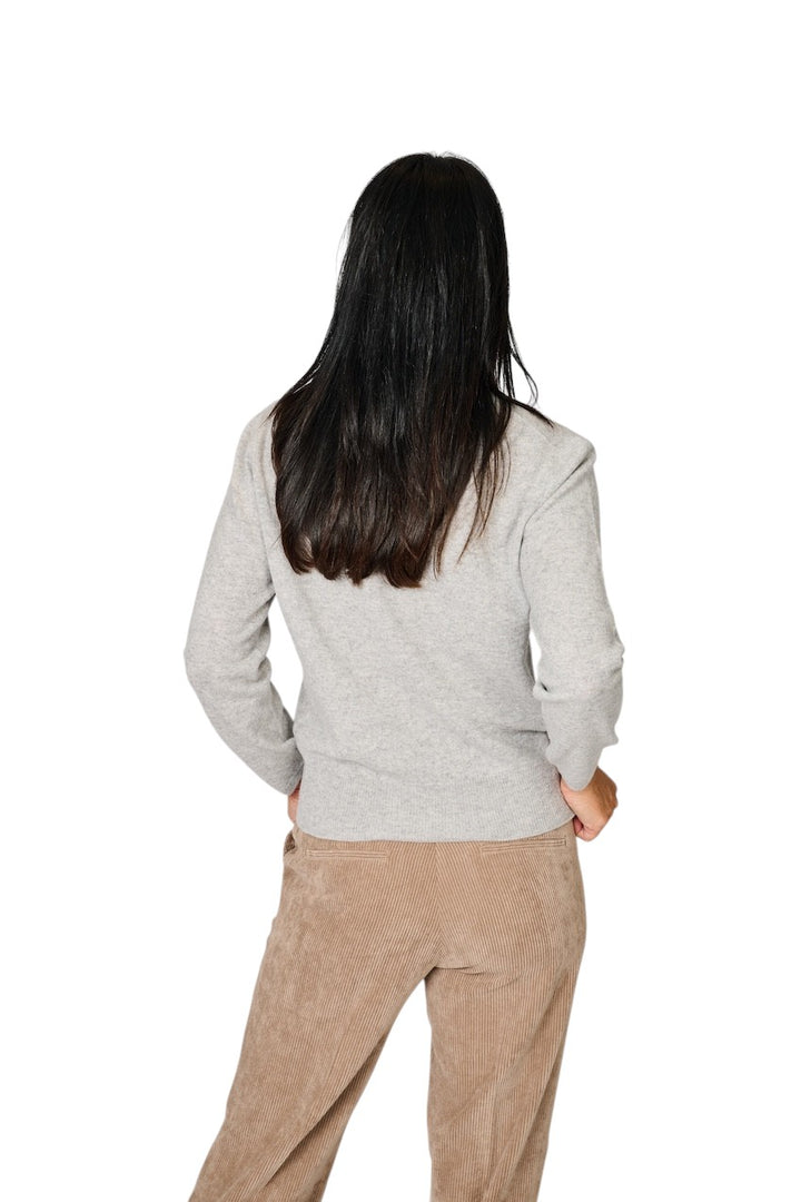 Anneclaire pull trui v-hals dames grijs D1839 857 621