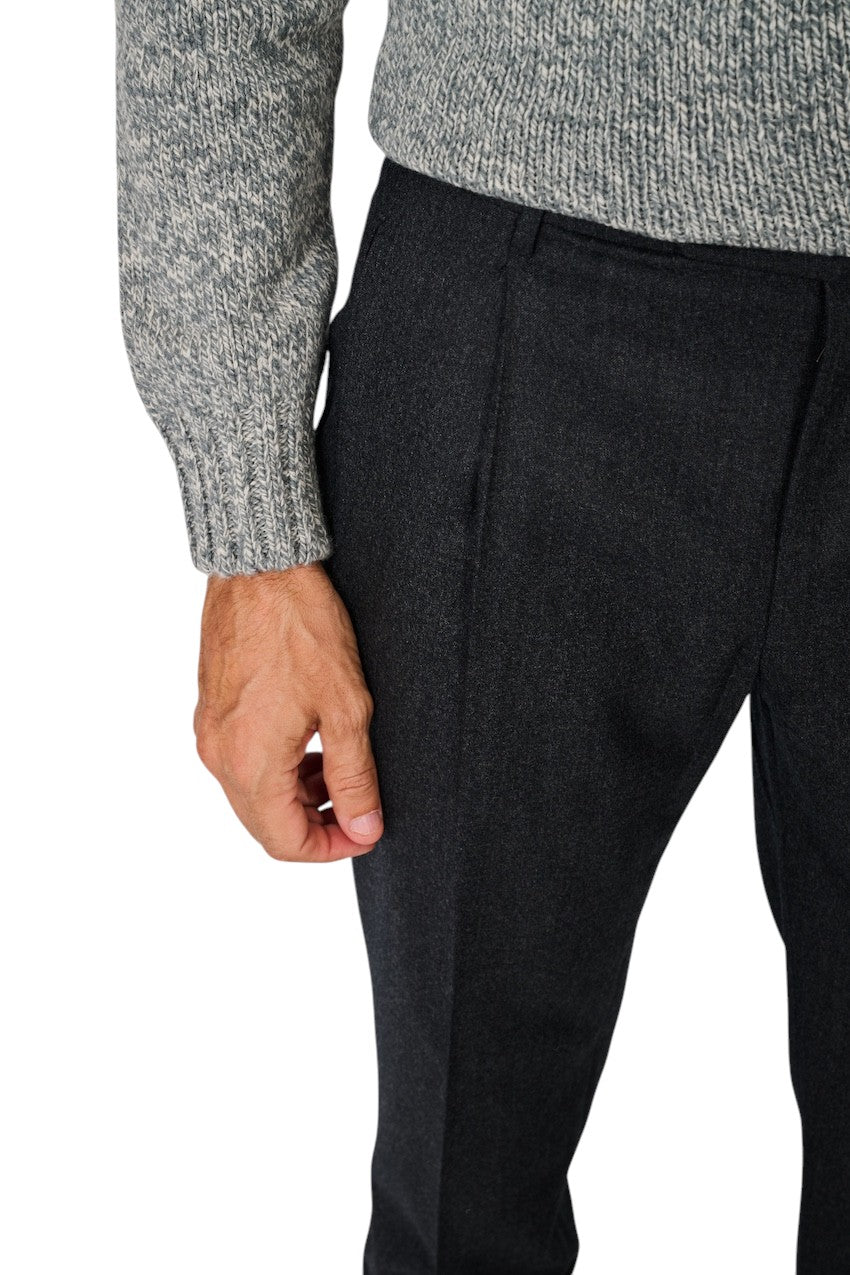 Berwich broek heren donker grijs contemporary fit - fannel