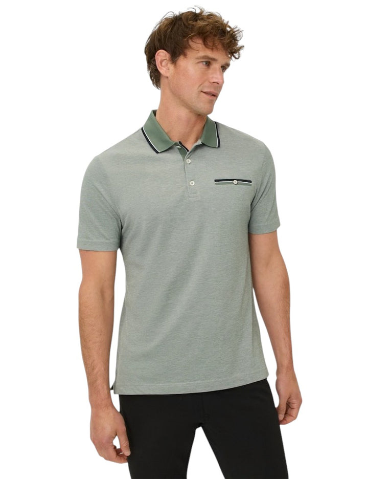 Brax Männer Poloshirt kurze Ärmel Herren grün Petter