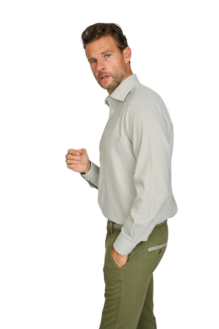 Eton hemd lange mouwen heren khaki Contemporary 10001457265