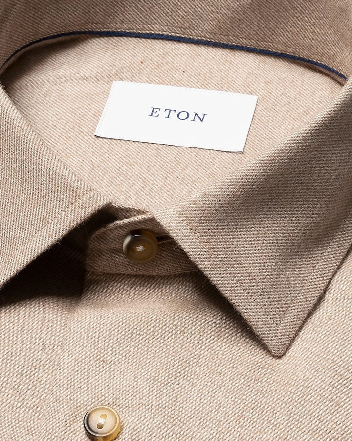 Eton hemd lange mouwen heren licht bruin CASUAL FIT 100014457 32