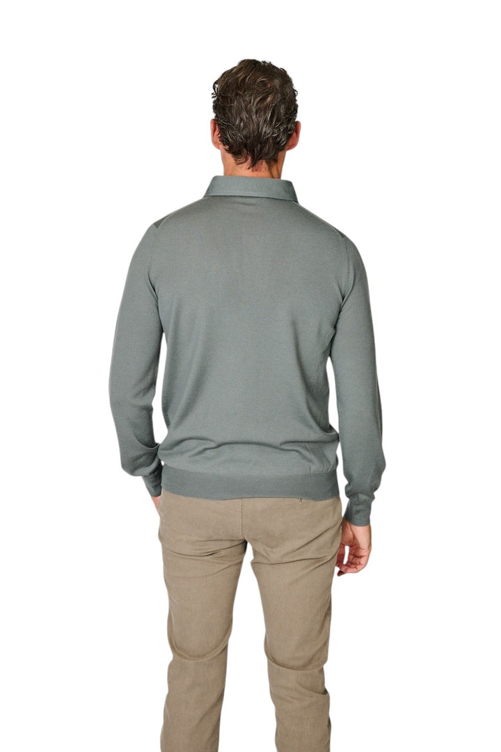 Gran Sasso Men polo shirt long sleeves men's green