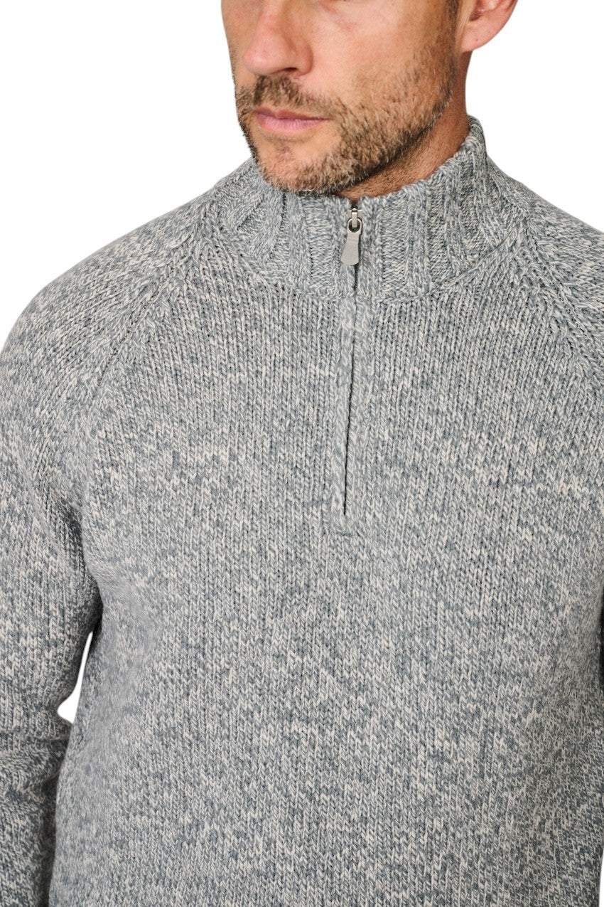 Gran Sasso Hombres jersey de cuello redondo para hombre, gris
