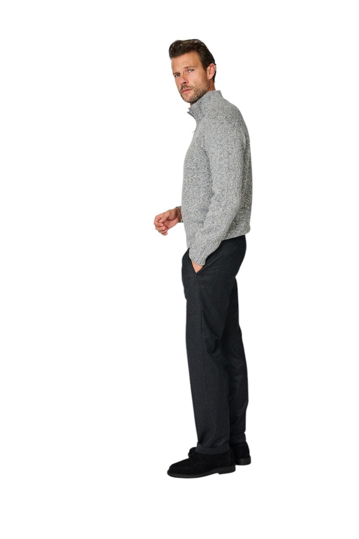 Gran Sasso Hombres jersey de cuello redondo para hombre, gris