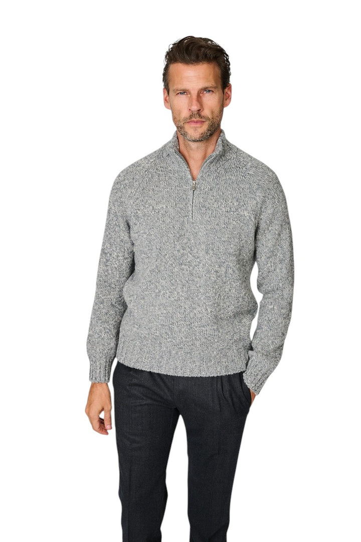 Gran Sasso Hombres jersey de cuello redondo para hombre, gris