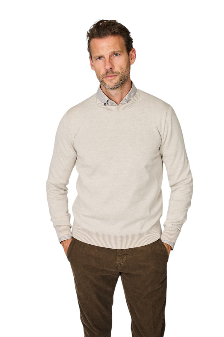 Gran Sasso Men pullover round neck men's beige
