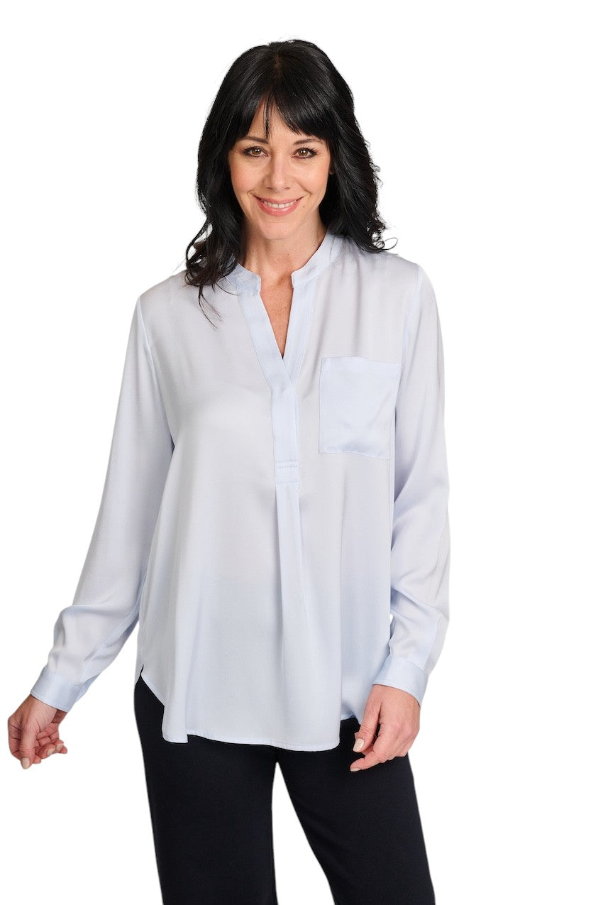 Hemisphere blouse lange mouwen dames licht blauw 2616HEMA-5 5225