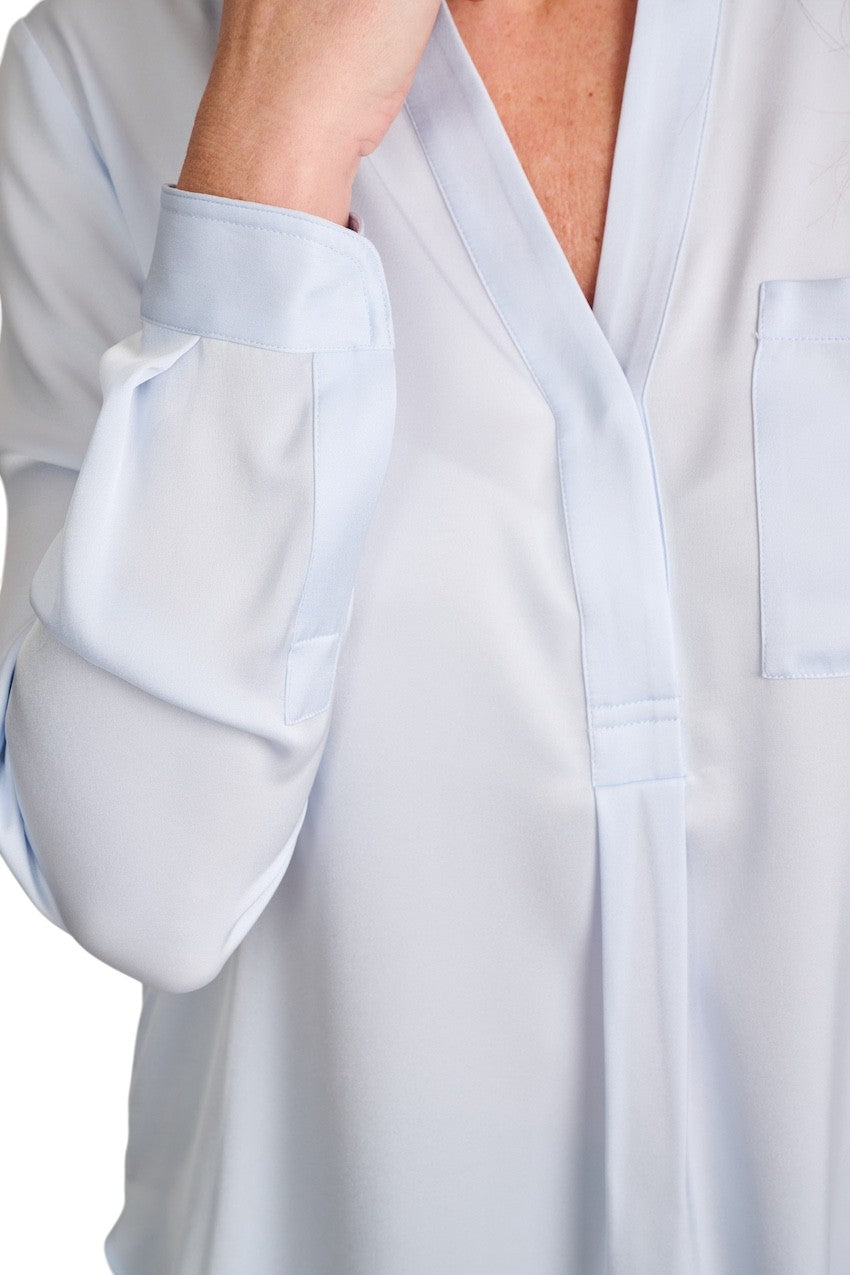 Hemisphere blouse lange mouwen dames licht blauw 2616HEMA-5 5225