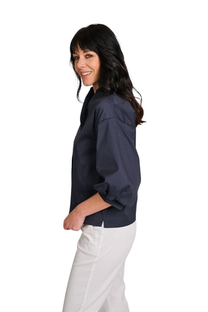 Hemisphere blouse lange mouwen dames marine 261AMAL-32 525
