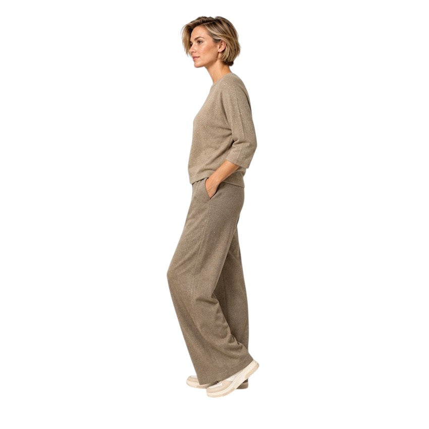 Hemisphere maglione donna taupe — vista laterale