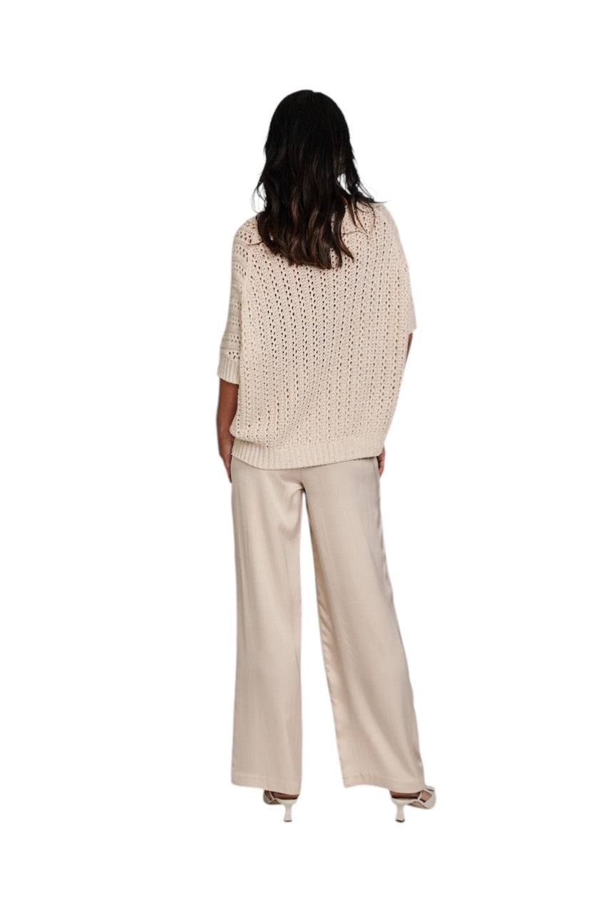 Hemisphere pull trui ronde hals dames beige 2613SQ905-17 SQ1