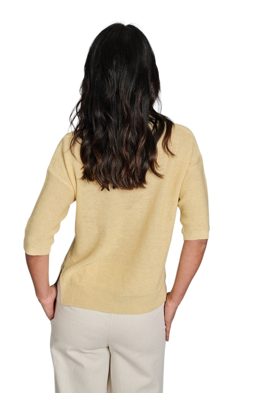 Hemisphere pull trui v-hals dames geel 261X828SQ-12 254