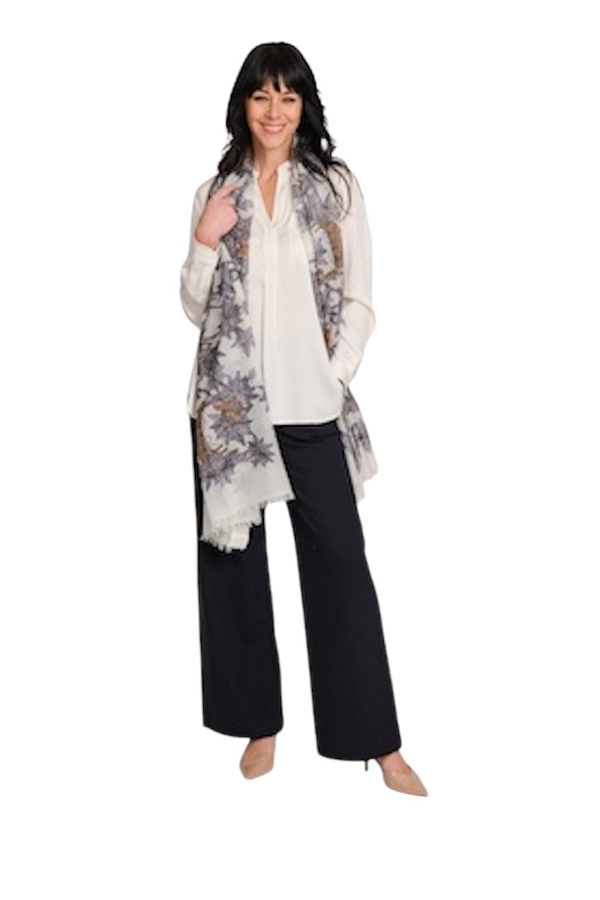 Hemisphere} blusa manga larga señoras blanco