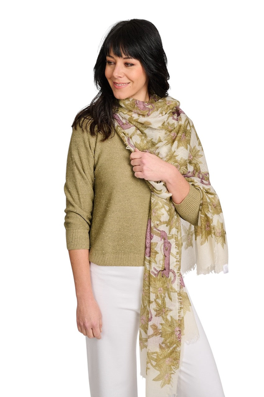 Hemisphere sjaal dames khaki OJUNGLES-BWB 261B