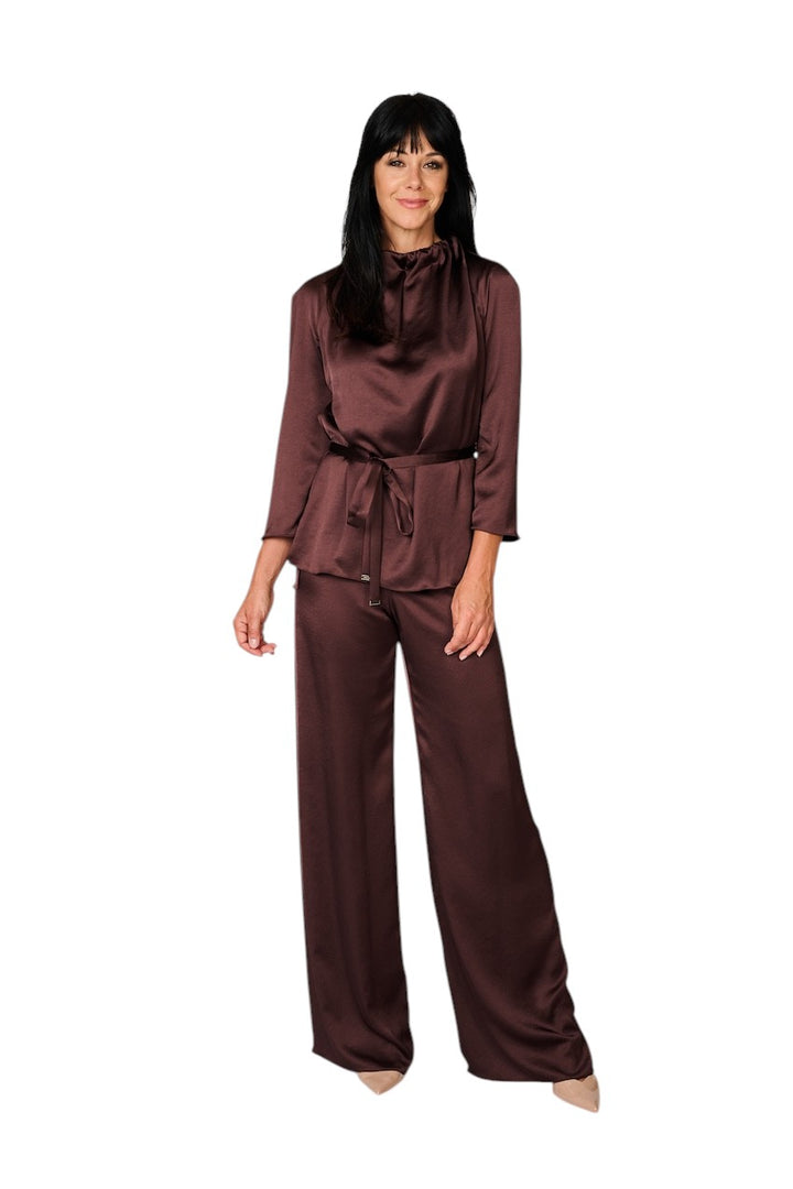 Natan Collection damebluse i auberginefarve FEROLA-JTBT02 210