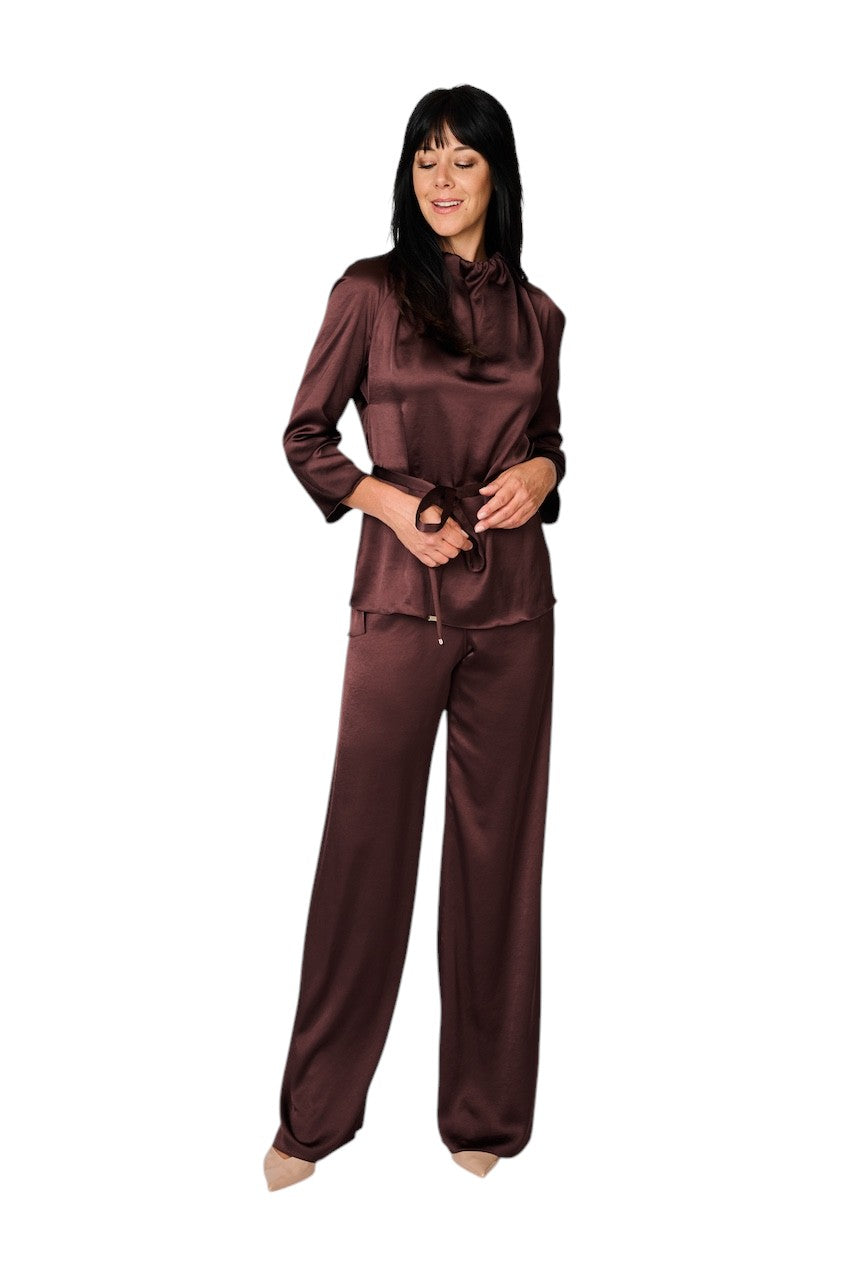 Natan Collection damebluse i auberginefarve FEROLA-JTBT02 210