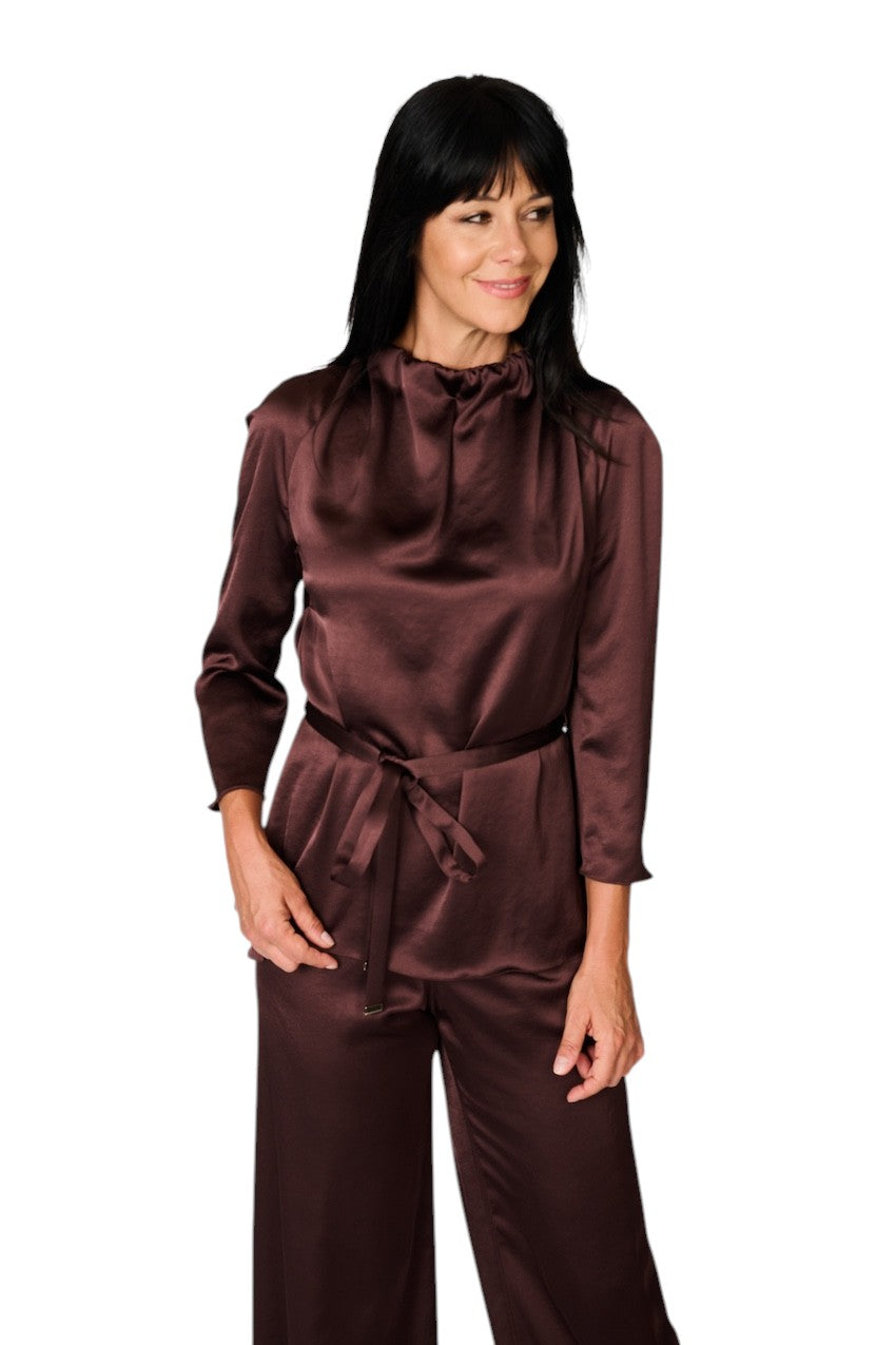 Natan Collection damebluse i auberginefarve FEROLA-JTBT02 210