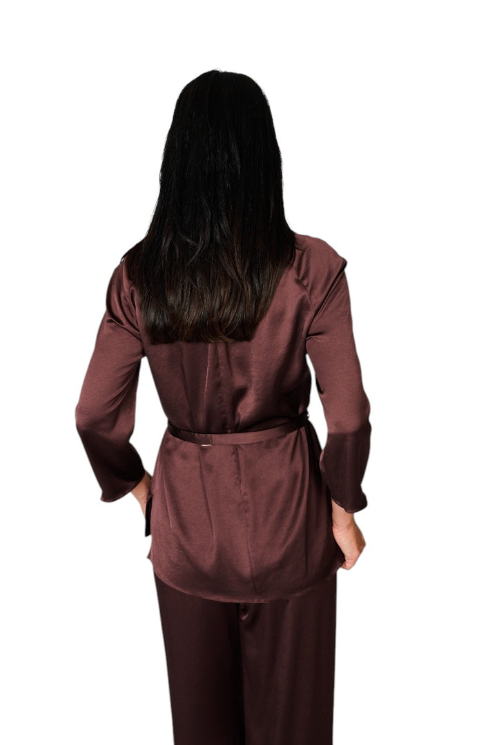 Natan Collection damebluse i auberginefarve FEROLA-JTBT02 210