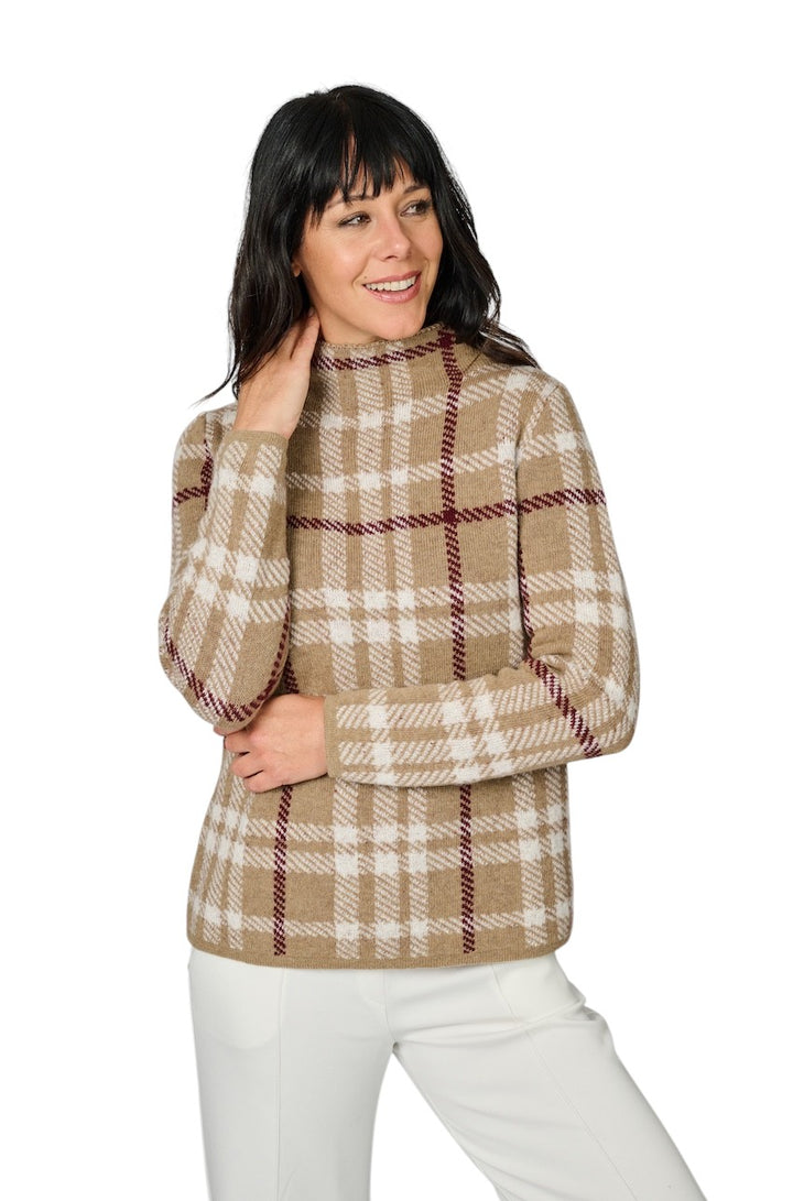 Natan Collection Pullover til damer camel MUST-CARREAUX 163