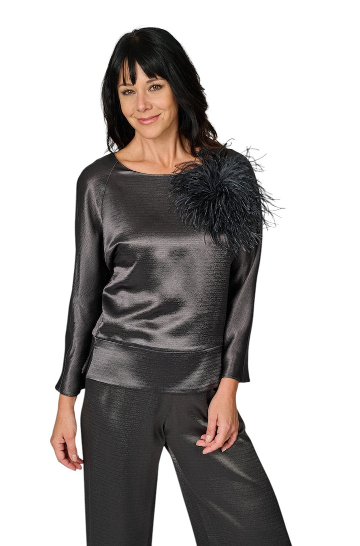 Natan Collection Antracitfarvet top til kvinder DOWY-NQFAT01 178