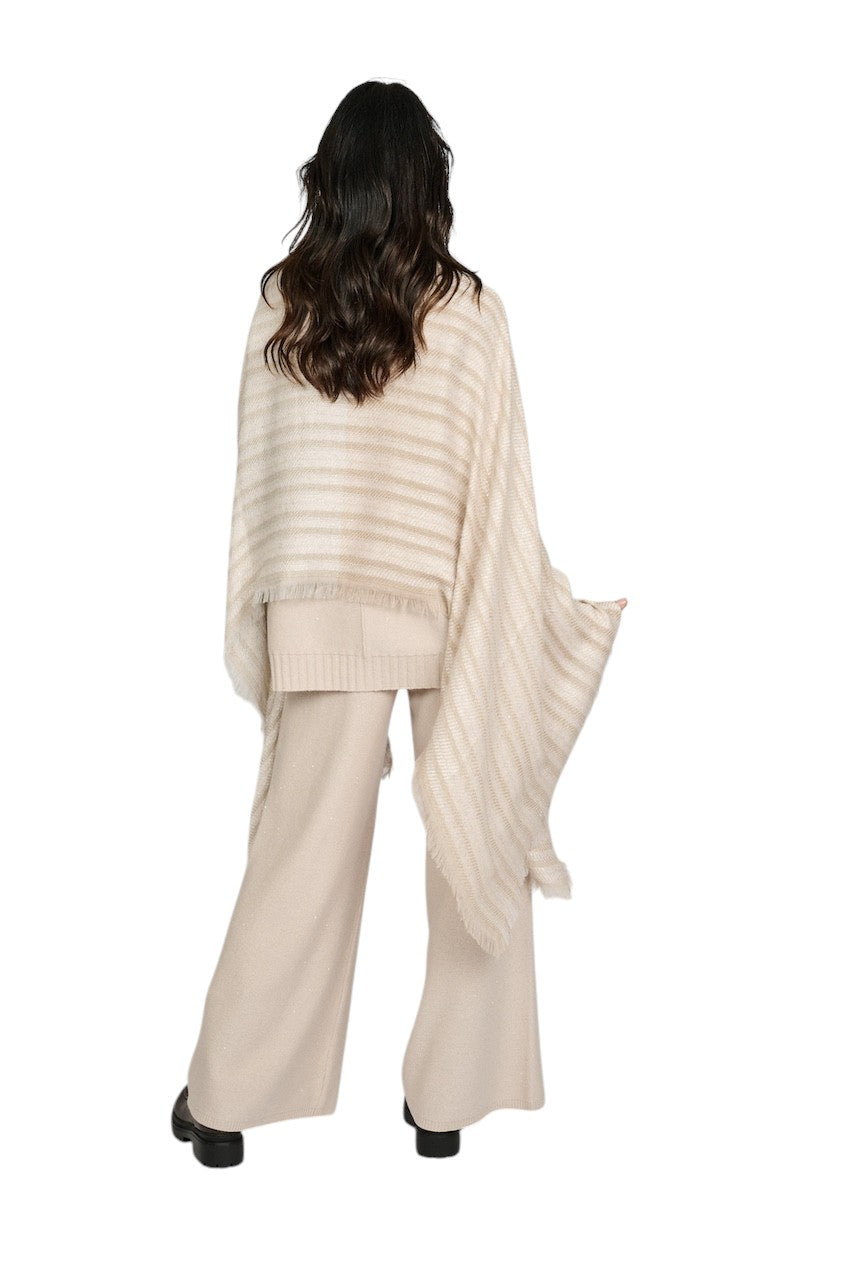 Panicale Cashmere poncho dames greige D37PONCHO 0225.