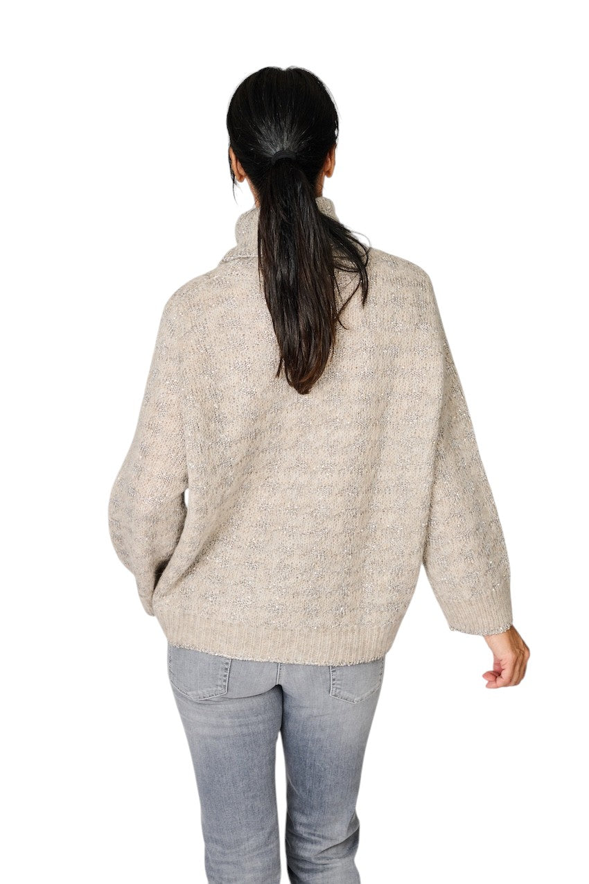 Panicale Cashmere pull trui rolkraag dames grijs