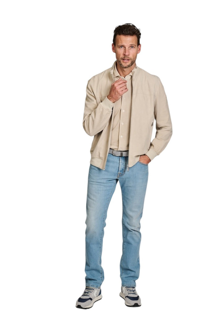 Peuterey leren mantel jas heren zand PUE5743 99012407 PE08 729