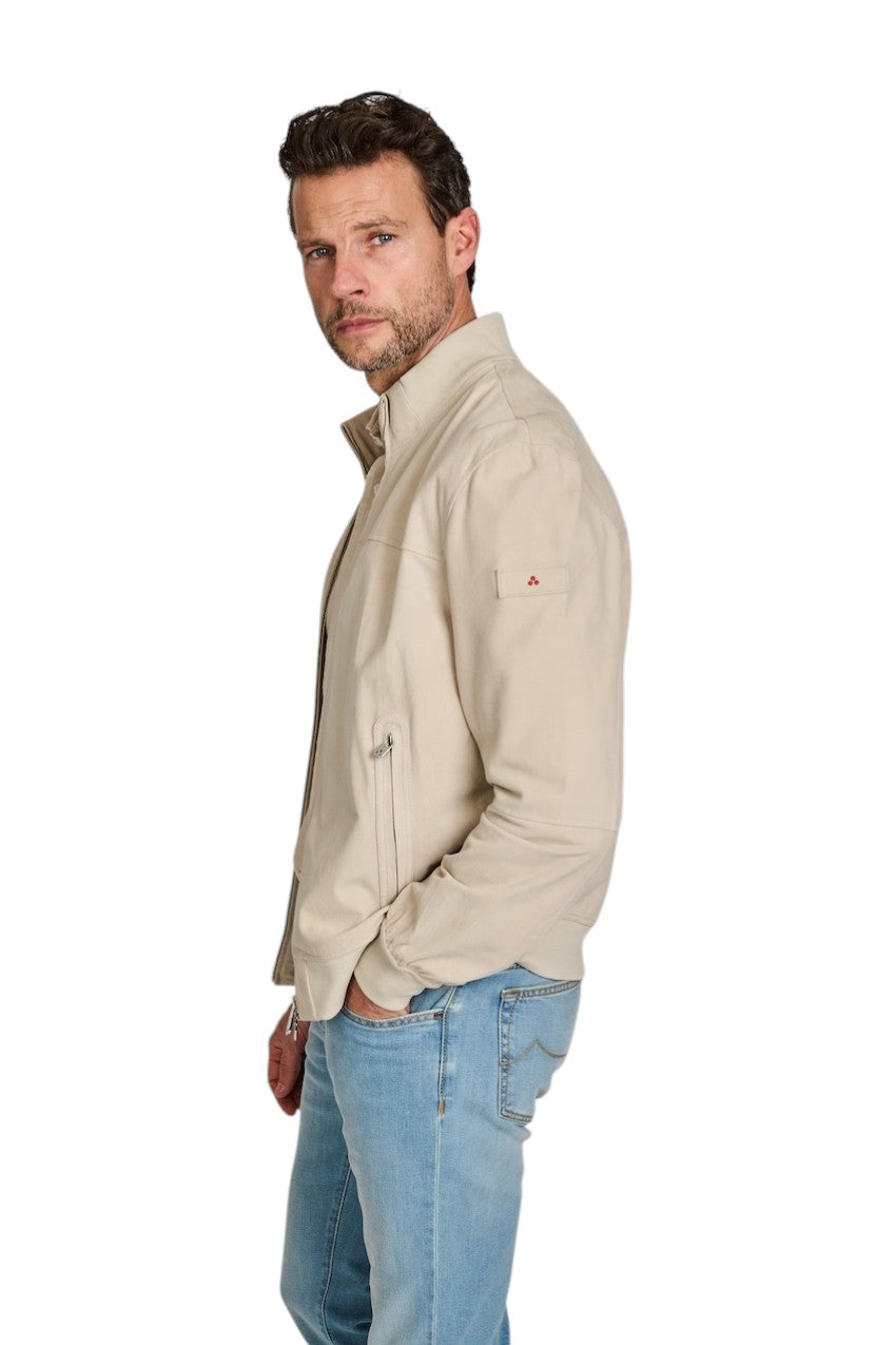 Peuterey leren mantel jas heren zand PUE5743 99012407 PE08 729