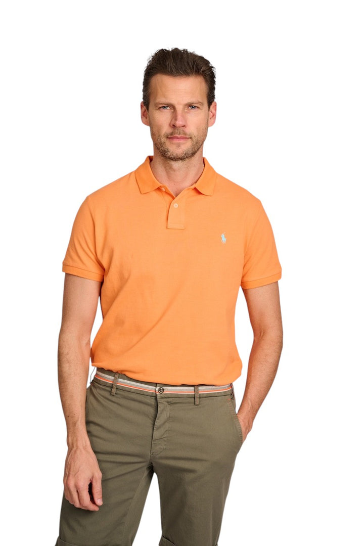 Polo Ralph Lauren Men polo shirt korte mouwen heren oranje custom slimfit