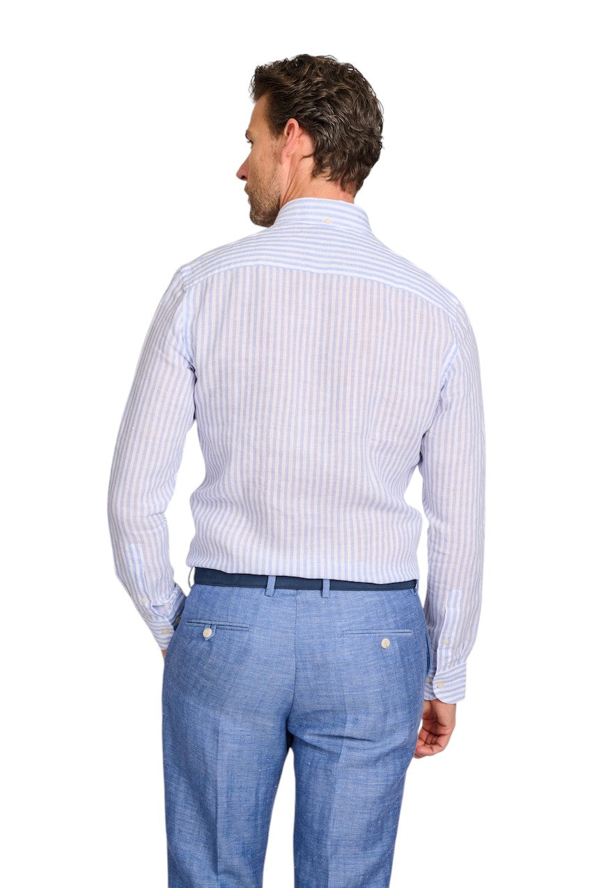 Chemise Profuomo manches longues hommes, bleu, coupe étroite
