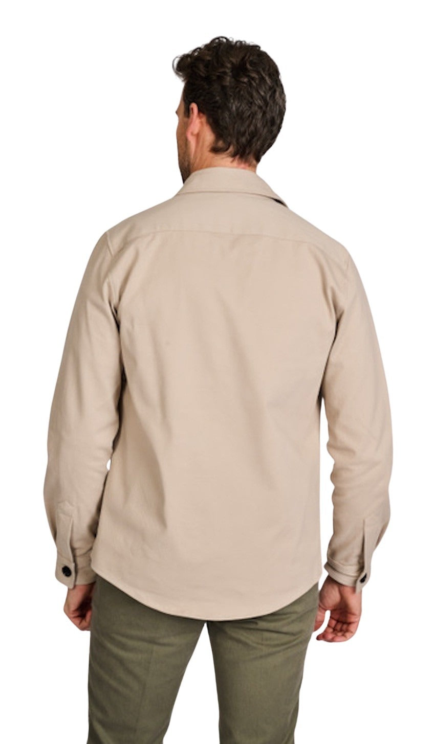 Profuomo hemd lange mouwen heren zand PPWF10010D