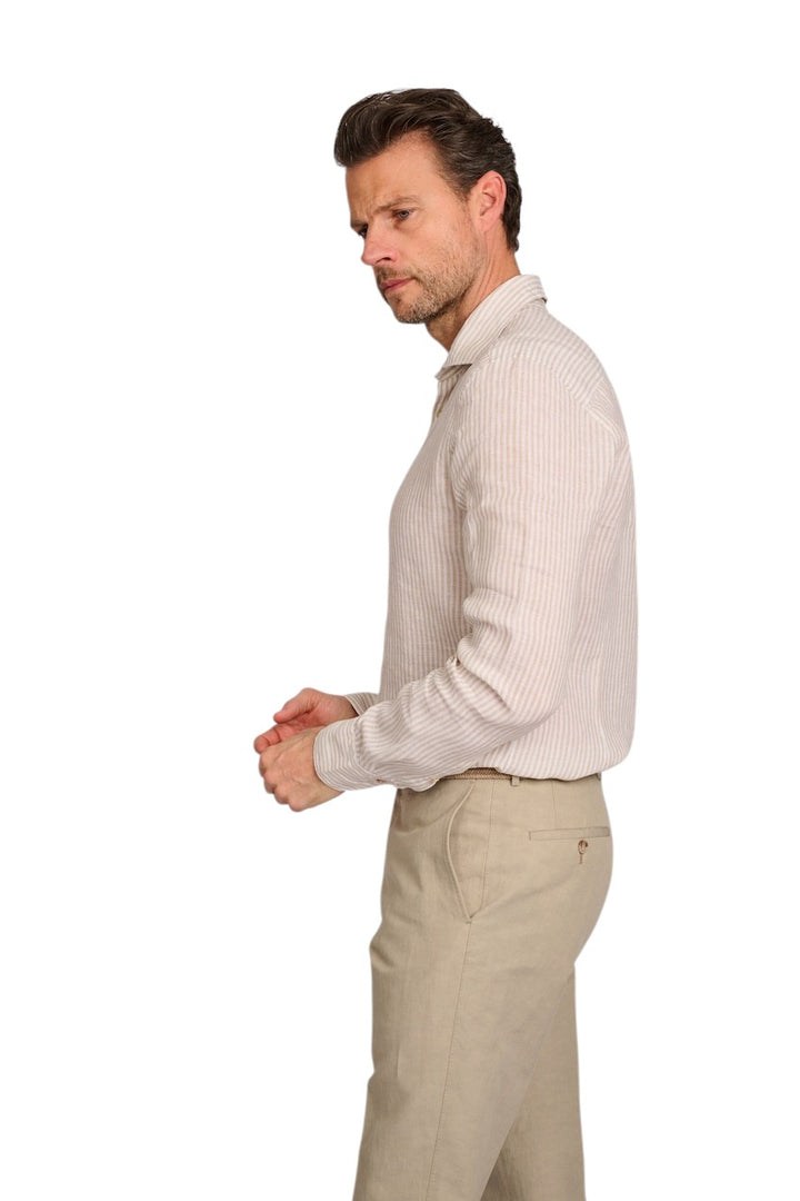 Stenstroms Men hemd lange mouwen heren licht beige Slimline 7747218787 212