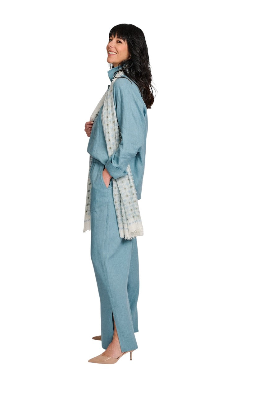 Panicale Cashmere blouse dames petrol D381203P/V 38D12B 0770