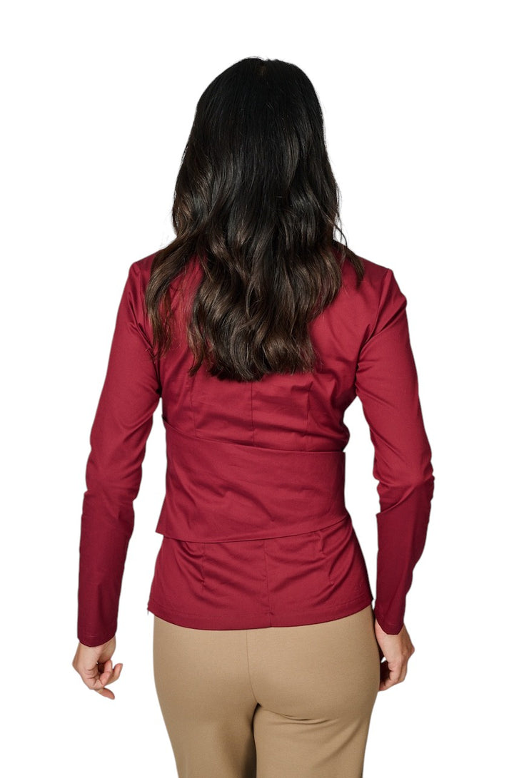 Van Laack Women blouse lange mouwen dames bordeaux 150293 570  DONIKA-XX