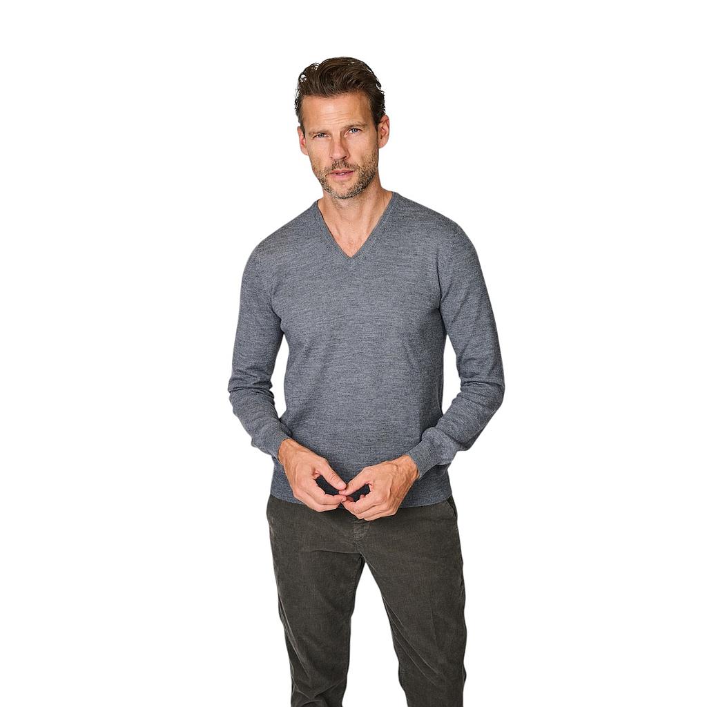 Gran-Sasso-Herren-Pullover-V-Ausschnitt-Herren-grau-3
