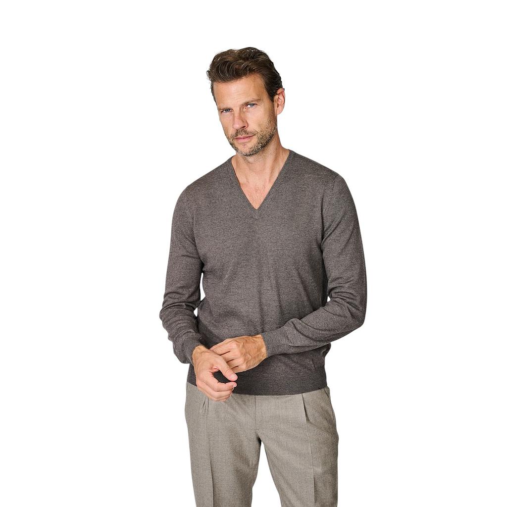 Gran-Sasso-Herren-Pullover-V-Ausschnitt-Herren-hellbraun